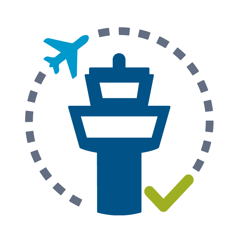 Imagem Torre de controle, avi&atilde;o em um c&iacute;rculo